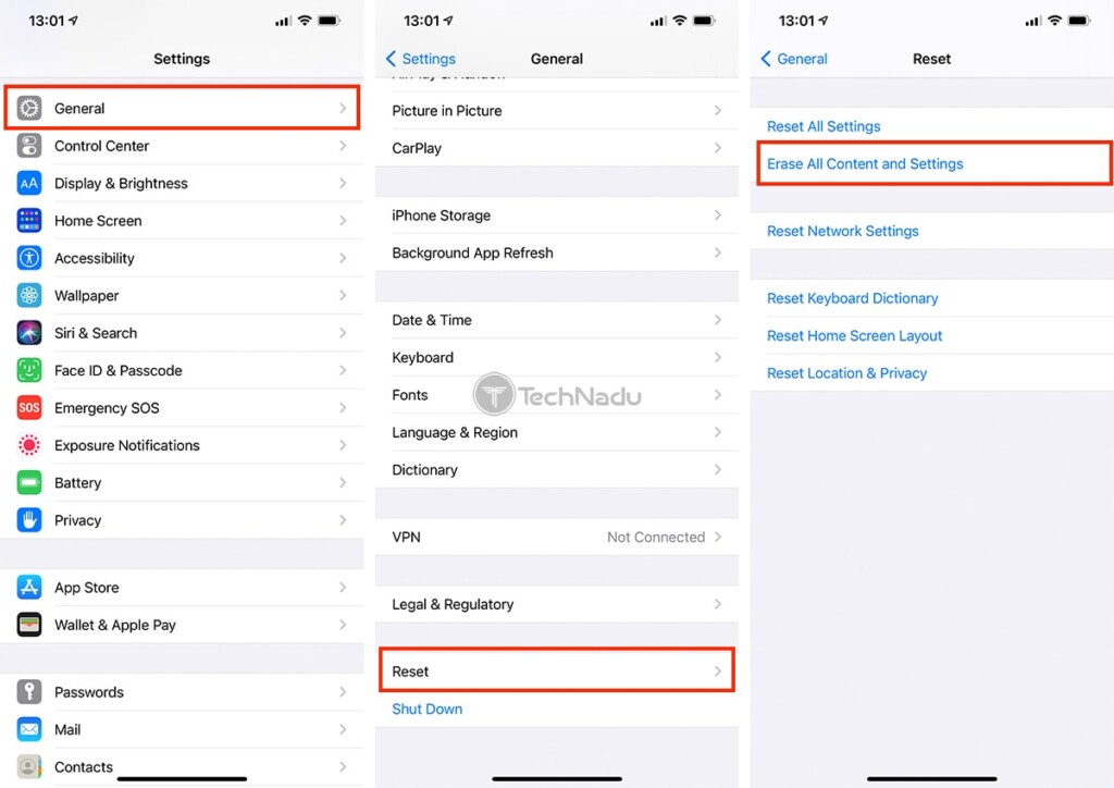 Steps to Reset iPhone to Factory Settings iOS