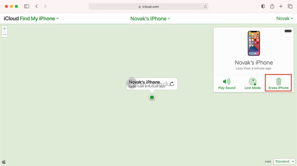 Using Find iPhone Online