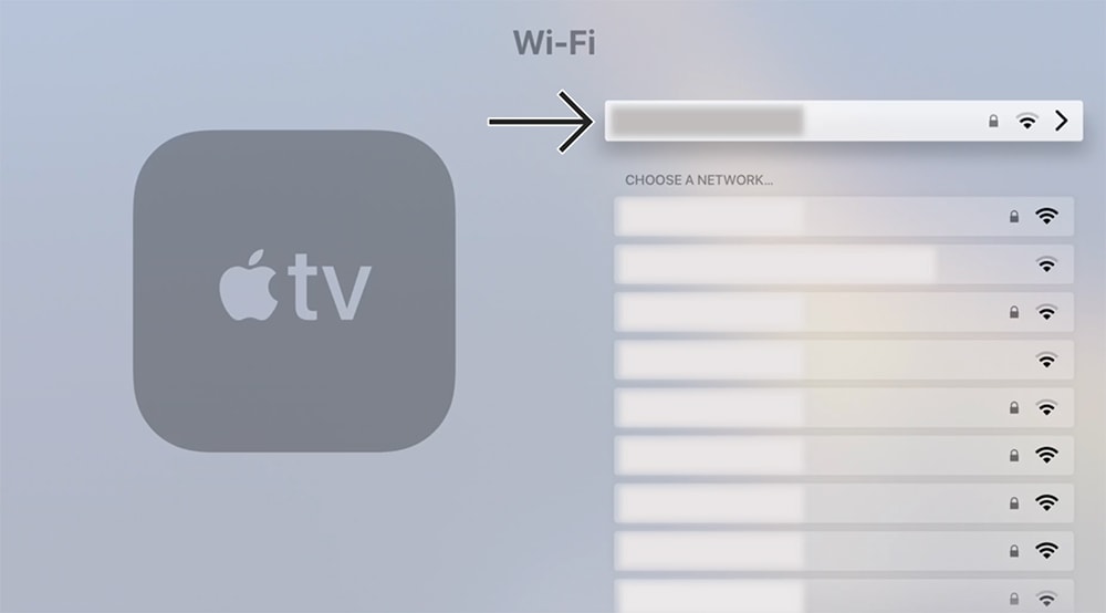 Choosing a Wi-Fi Network on tvOS