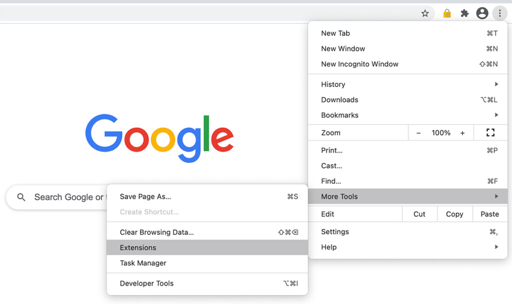 Navigating to Chrome Extensions on Chromebook