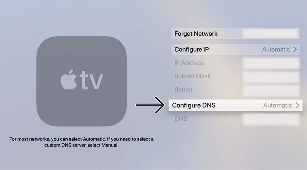 Configuring DNS Address on tvOS