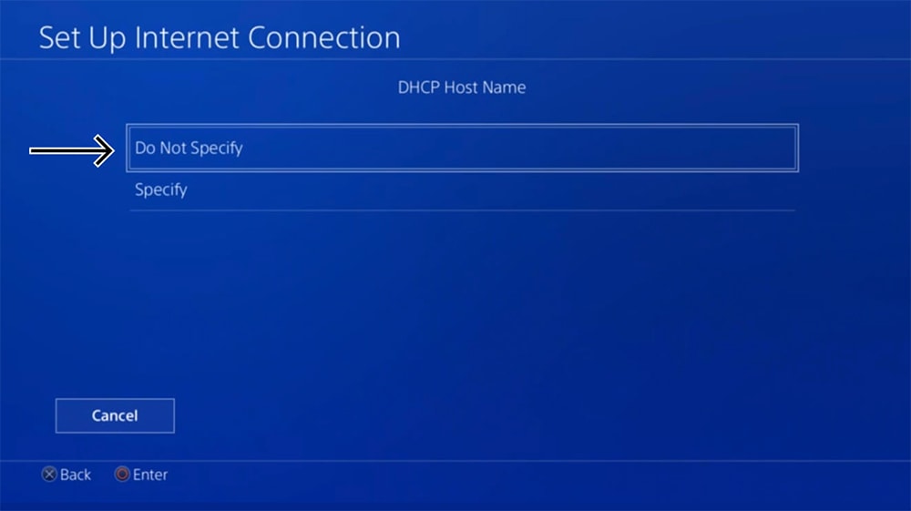 DHCP Settings on PlayStation