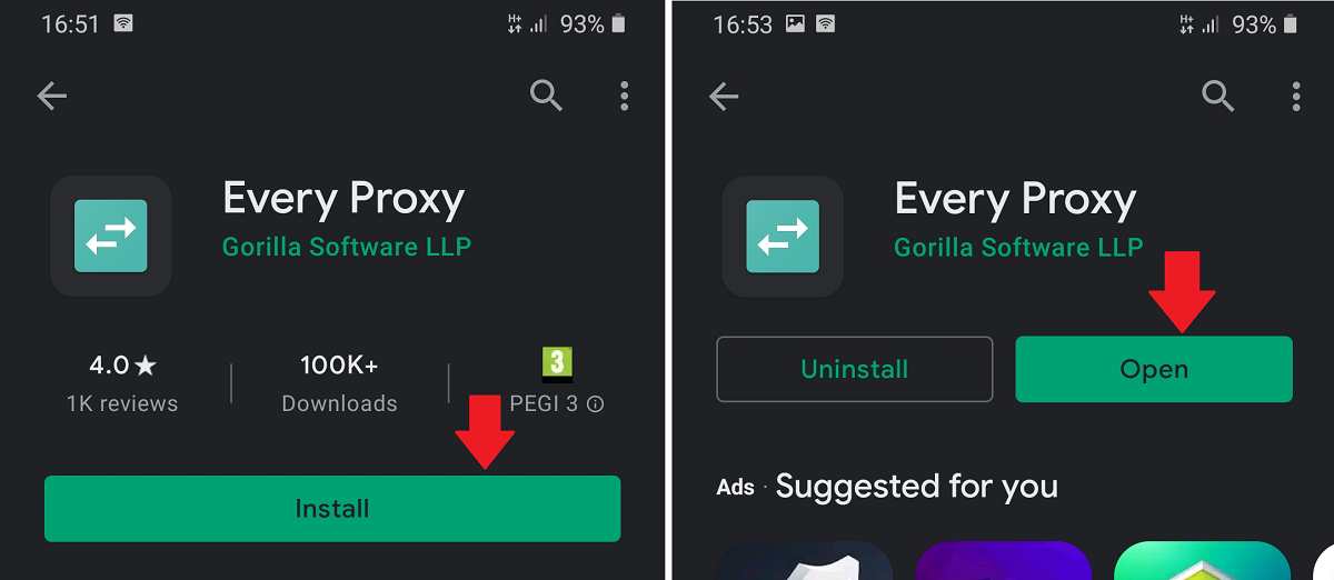how to download and open Every Proxy on Android