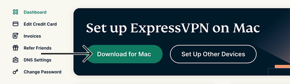 Download for Mac Button on ExpressVPN Website