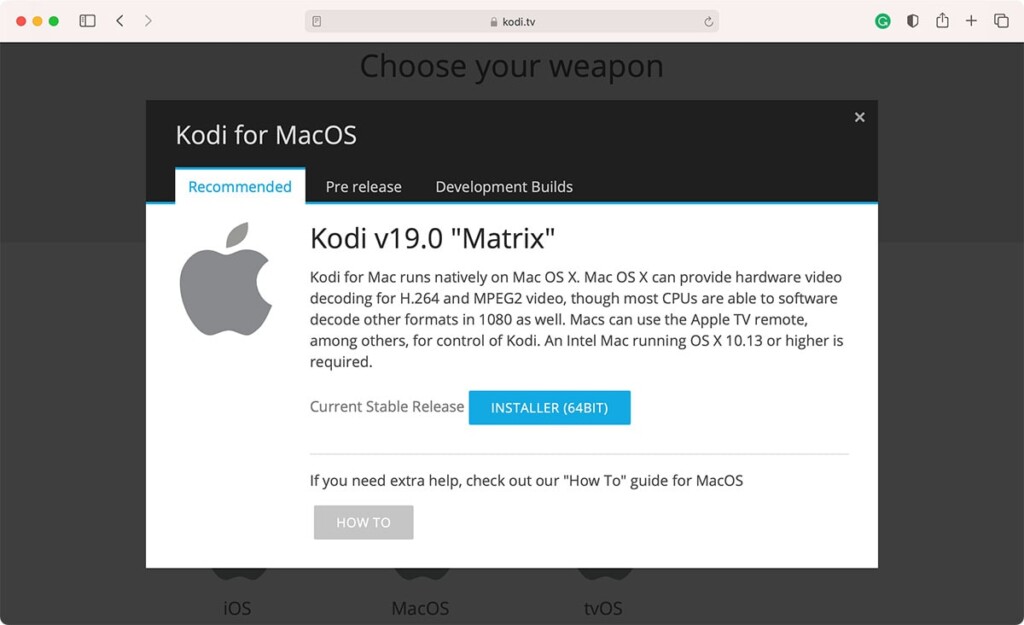 kodi for mac elcapitan