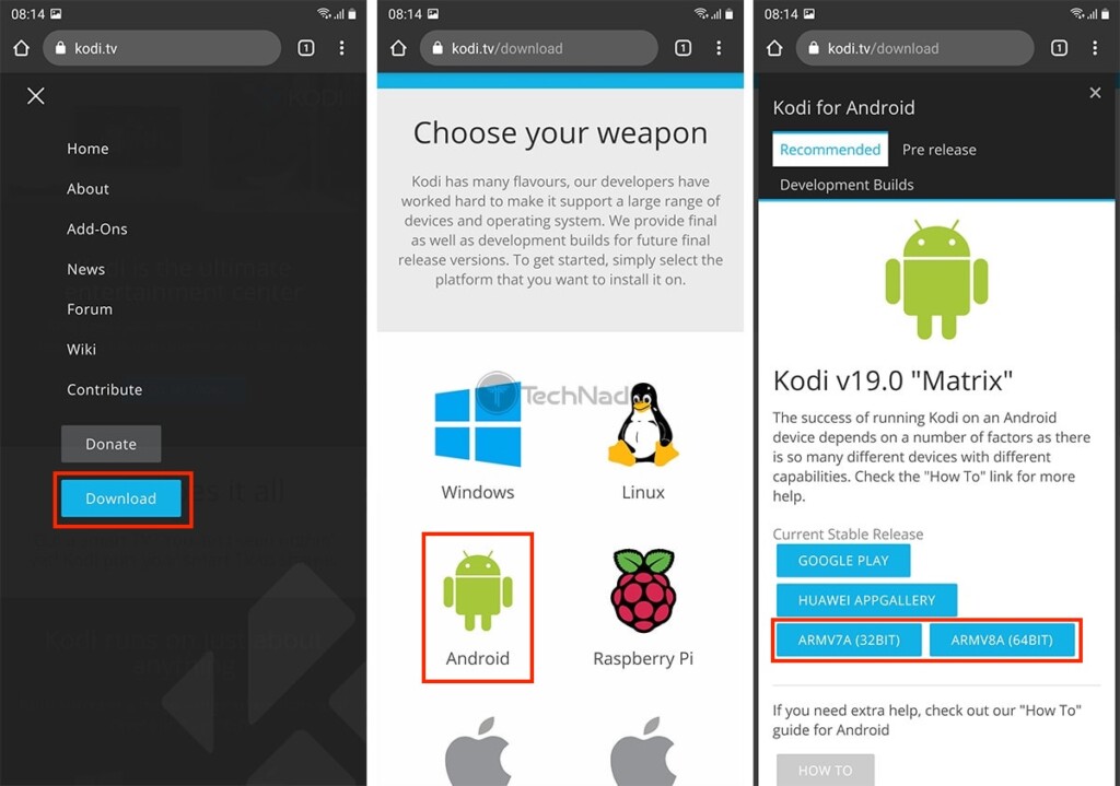 Downloading Kodi via Chrome on Android