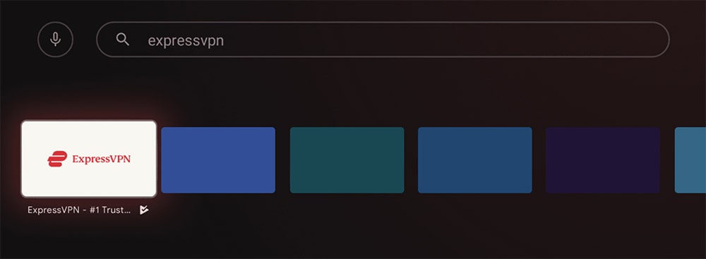 ExpressVPN Among Search Results on Android TV
