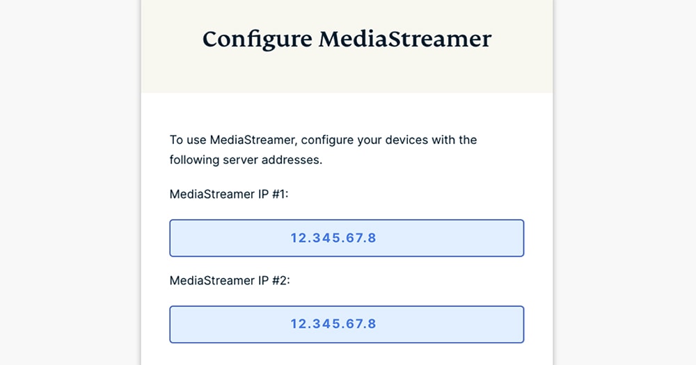 ExpressVPN MediaStreamer Addresses