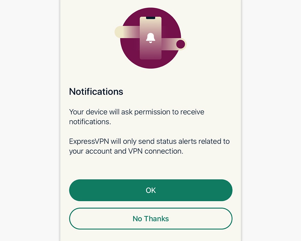 ExpressVPN Mobile Asking for Notifications