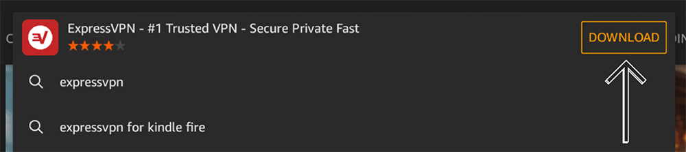 ExpressVPN in Fire Kindle App Store