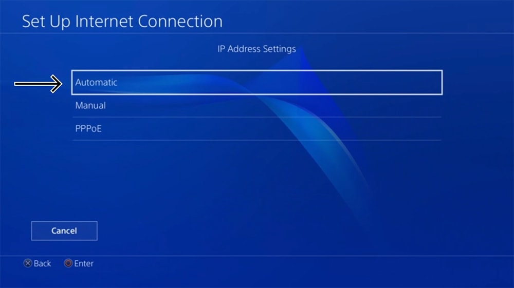 IP Address Settings on PlayStation