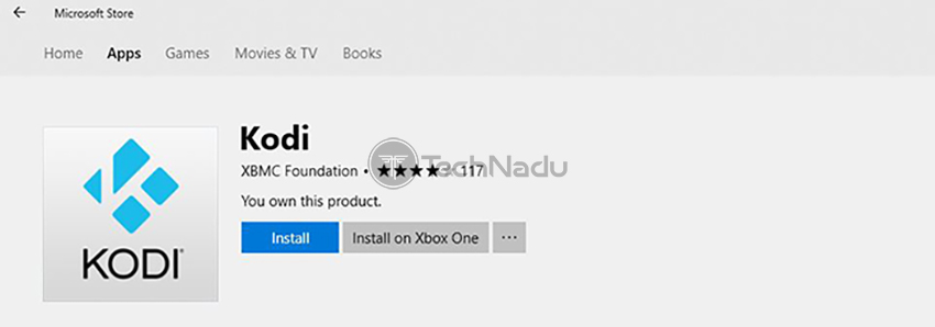 Kodi Overview App in Microsoft App Store