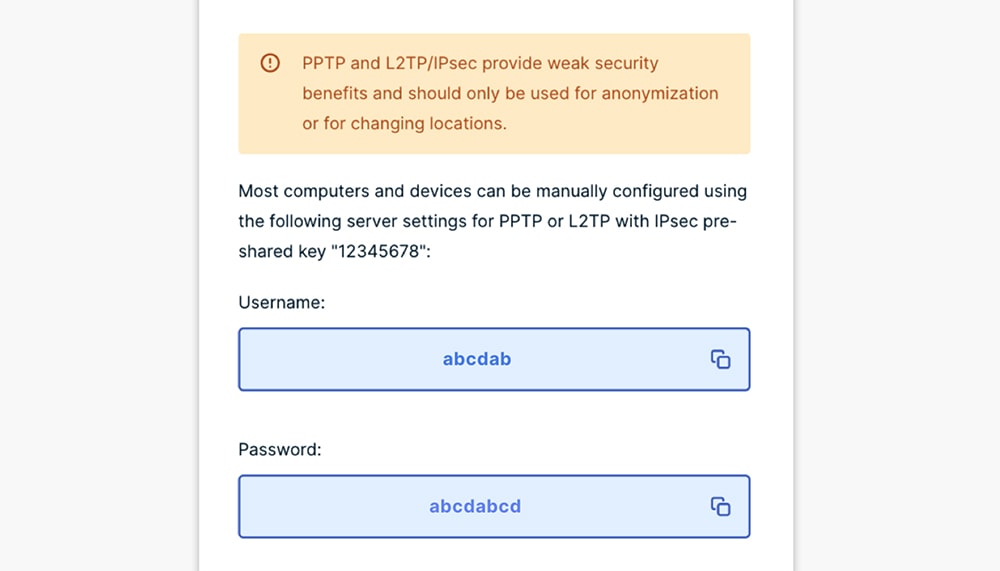 Configuración de L2TP para expressvpn