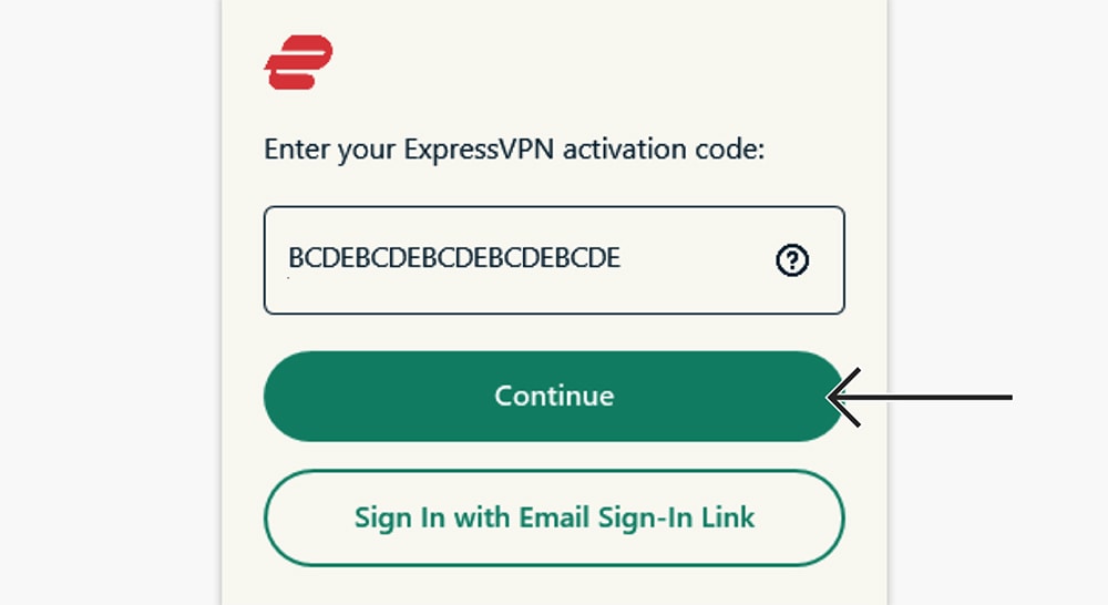 Logging in to ExpressVPN