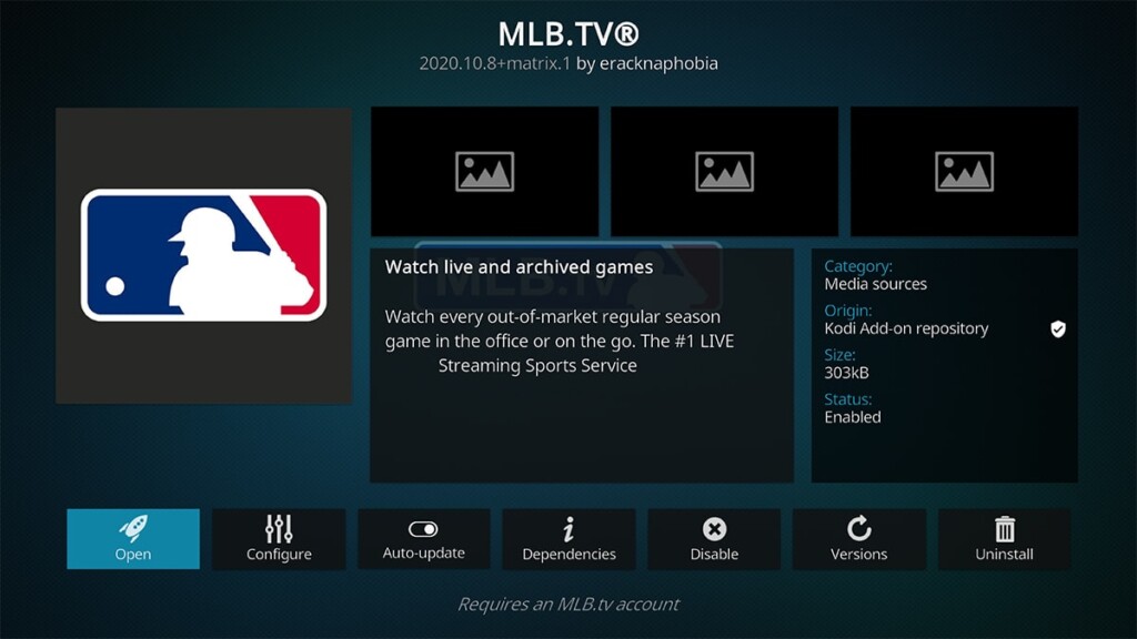 MLBTV Addon for Kodi