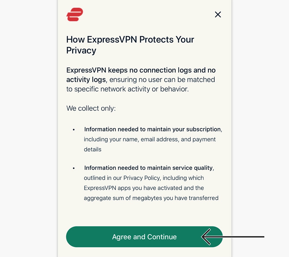 Privacy Overview of ExpressVPN for iPhone