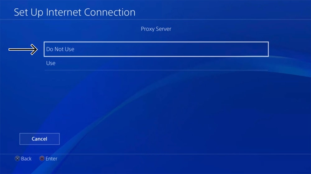 Proxy Server Settings on PlayStation