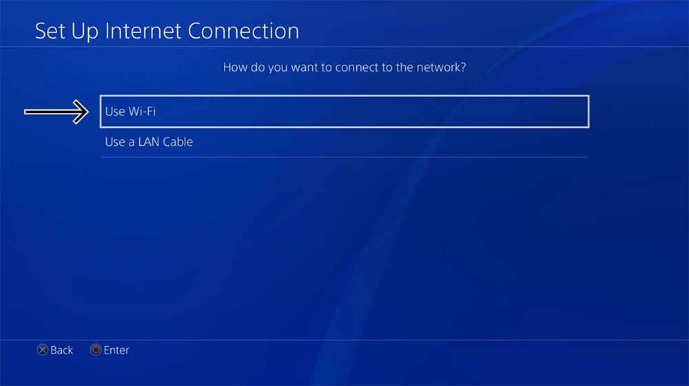 Setting a Type of Internet Connection on PlayStation