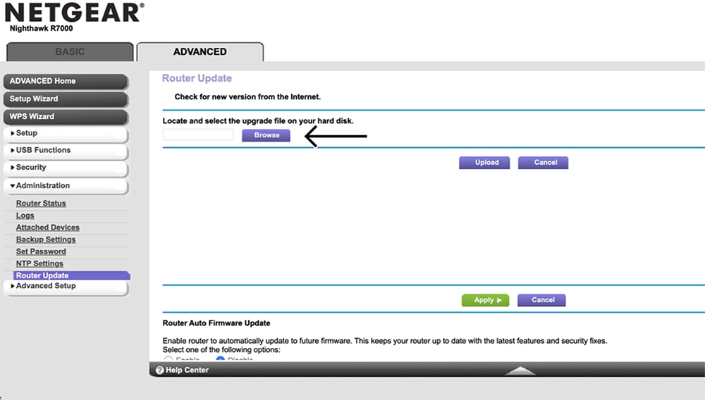 Upload firmware. Update Netgear c3000 Firmware.