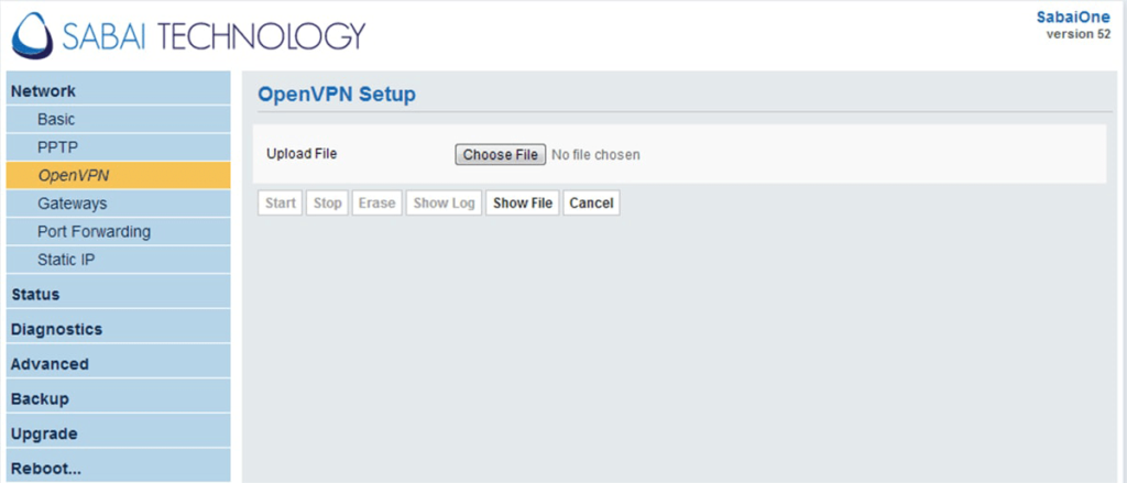 Uploading OVPN File to Sabai Router