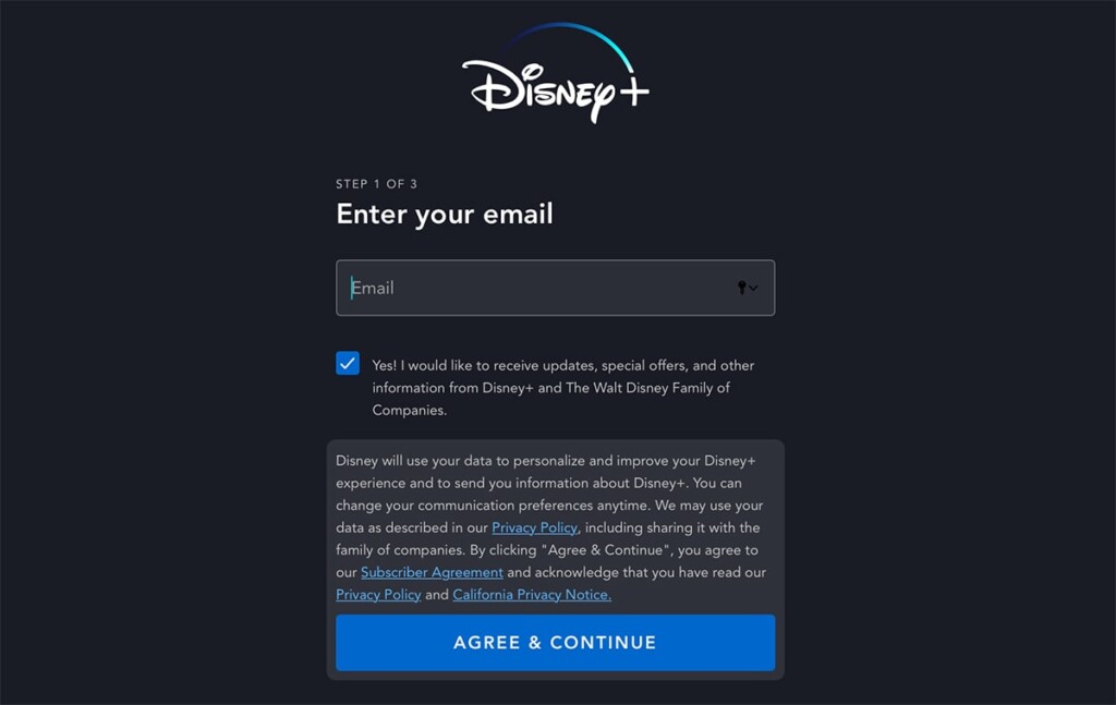 Adding Email to Disney Plus Registration