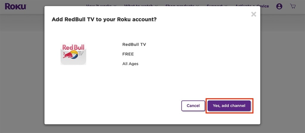 Adding Red Bull TV Private Channel on Roku