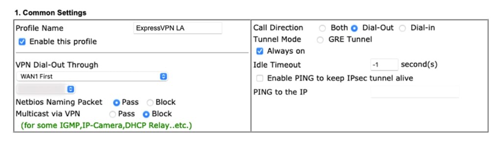 Common Settings DrayOS Router Admin Panel