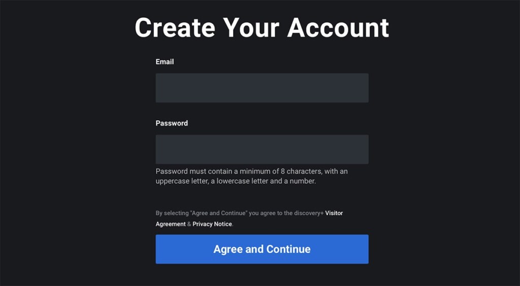 Creating New Discovery Plus Account
