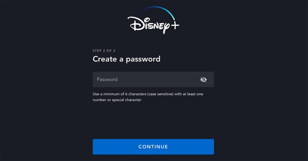 Creating a Password for Disney Plus