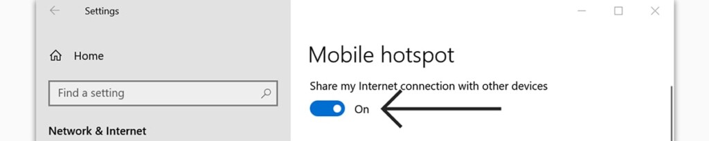 Enabling Mobile Hotspot on Windows 10