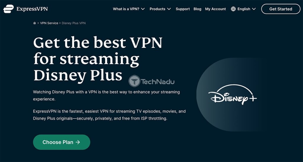 ExpressVPN Landing Page for Disney Plus