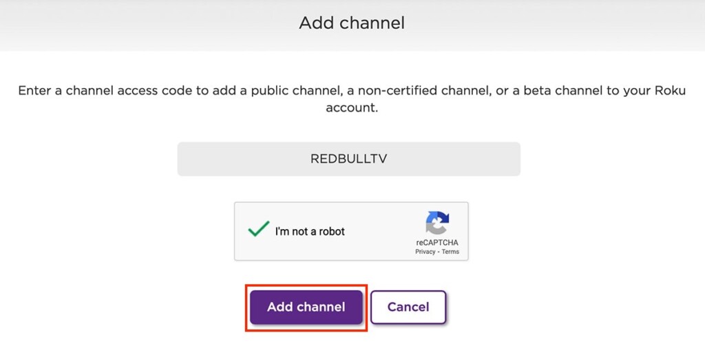 Installing Private Roku Channel via the Web