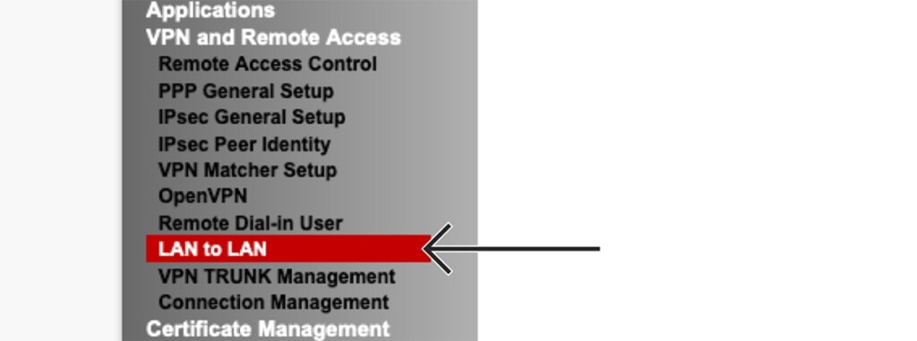 LAN to LAN Settings DrayTek Router