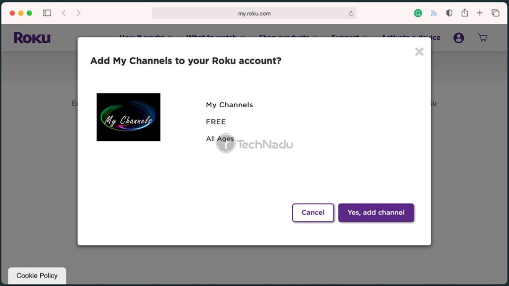 My Channels Private Channel for Roku