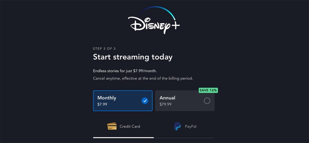 Paying for Disney Plus Subscription