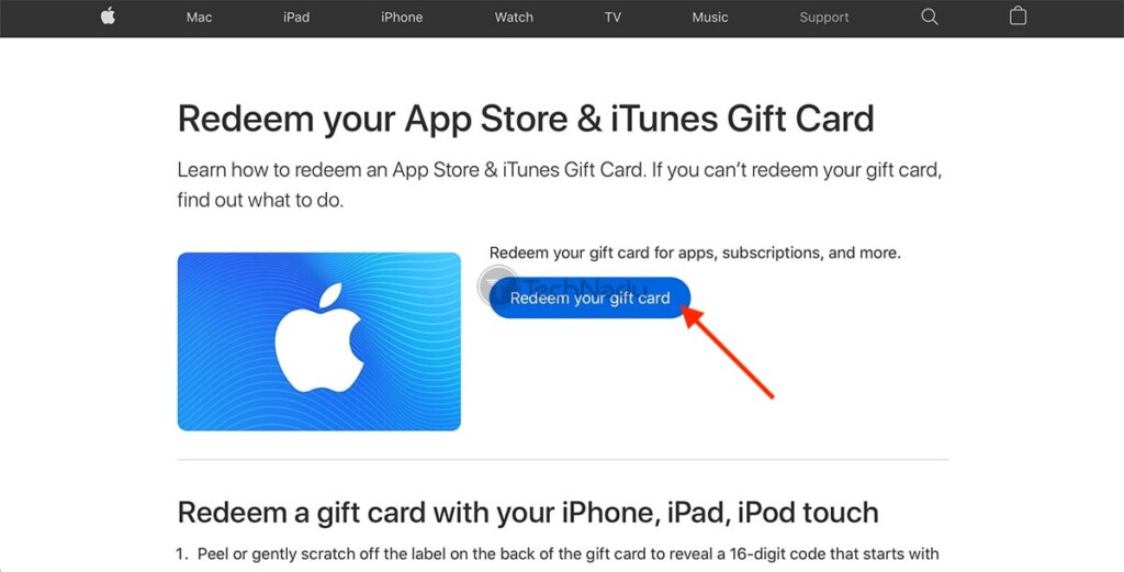 Redeeming iTunes Gift Card