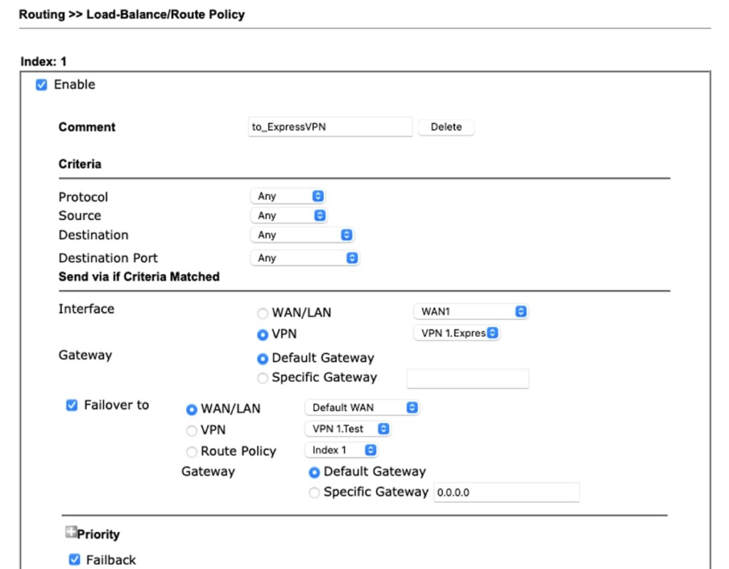 Setting Up Split Tunneling on DrayTek Router