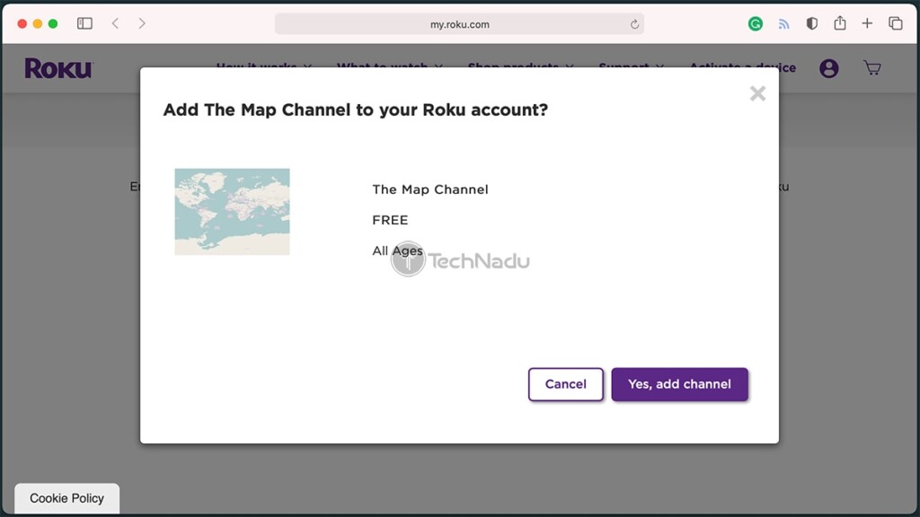 The Map Channel for Roku Hidden Channel