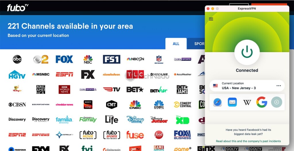 Unblocking fuboTV Outside the US via ExpressVPN