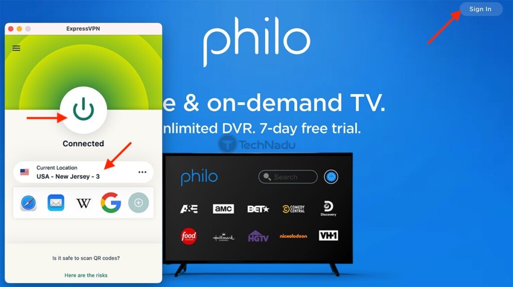 Using ExpressVPN to Access Philo Outisde the USA