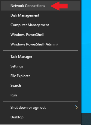 accessing network connections on windows 10