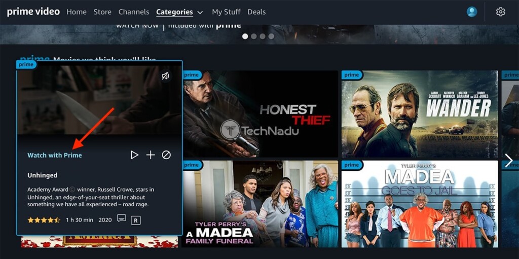 Amazon Prime Video US Landing Page