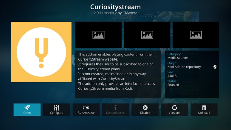 CuriosityStream Kodi Addon