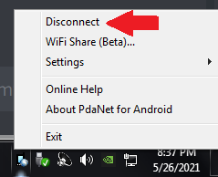 how to not share your VPN connection from Android to PC