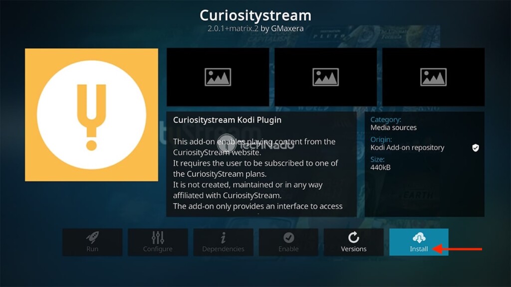 Installing CuriosityStream on Kodi