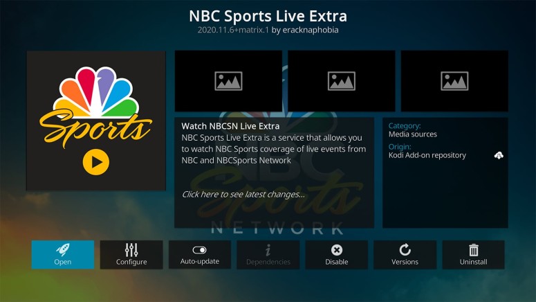 NBC Sports Live Extra Kodi Addon