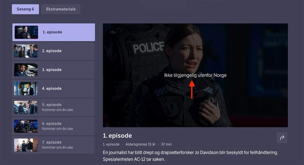NRK TV Geo Block Error Message