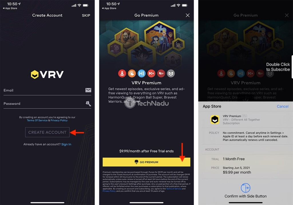 Purchasing VRV Subscription on iPhone Outside US