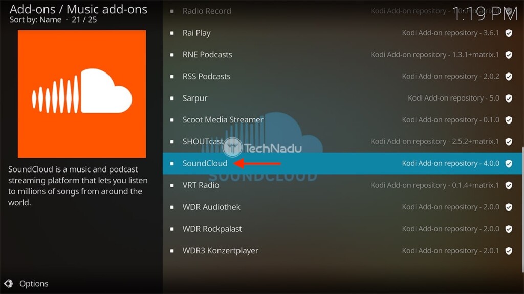 SoundCloud Addon in Kodis Music Repository