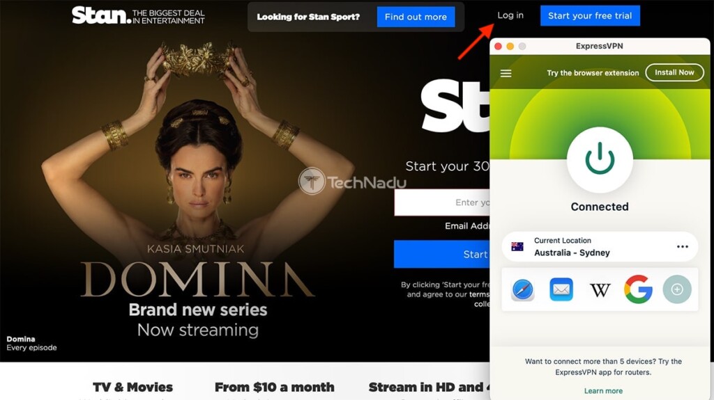 Unblocking Stan Outside Australia Using ExpressVPN